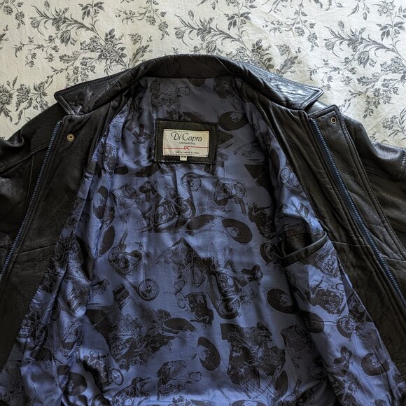 Black Leather Bomber Jacket - Picture 3 of 16